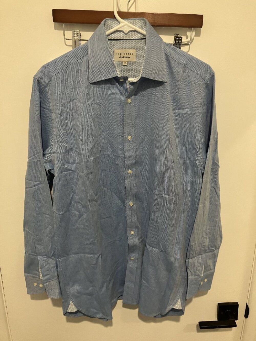 Ted Baker Endurance Men's Button-Up Patterned Dress Shirt, Blue, Size 15.5-32/33
